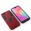PC + TPU Shockproof Protective Case for Huawei Honor 10, with Magnetic Ring Holder(Red)
