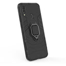 PC + TPU Shockproof Protective Case for Huawei P Smart (2019), with Magnetic Ring Holder (Black)