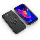 PC + TPU Shockproof Protective Case for Huawei Honor View 20, with Magnetic Ring Holder(Black)
