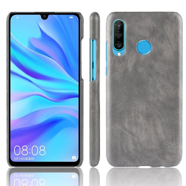 Shockproof Litchi Texture PC + PU Case for Huawei P Smart+ (2019) (Grey)