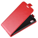 R64 Texture Vertical Flip Leather Case for Huawei Y5 2019 , with Card Slots & Photo Frame (Red)