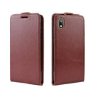 R64 Texture Vertical Flip Leather Case for Huawei Y5 2019 , with Card Slots & Photo Frame (Brown)