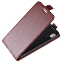 R64 Texture Vertical Flip Leather Case for Huawei Y5 2019 , with Card Slots & Photo Frame (Brown)