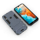 Shockproof PC + TPU Case for Huawei Y6 (2019), with Holder (Navy Blue)