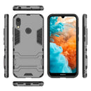 Shockproof PC + TPU Case for Huawei Y6 (2019), with Holder (Navy Blue)