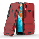 Shockproof PC + TPU Case for Huawei Y6 (2019), with Holder (Red)