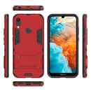 Shockproof PC + TPU Case for Huawei Y6 (2019), with Holder (Red)