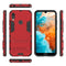 Shockproof PC + TPU Case for Huawei Y6 (2019), with Holder (Red)
