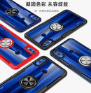 Scratchproof TPU + Acrylic Ring Bracket Protective Case for Huawei Honor 8X(Navy Blue)