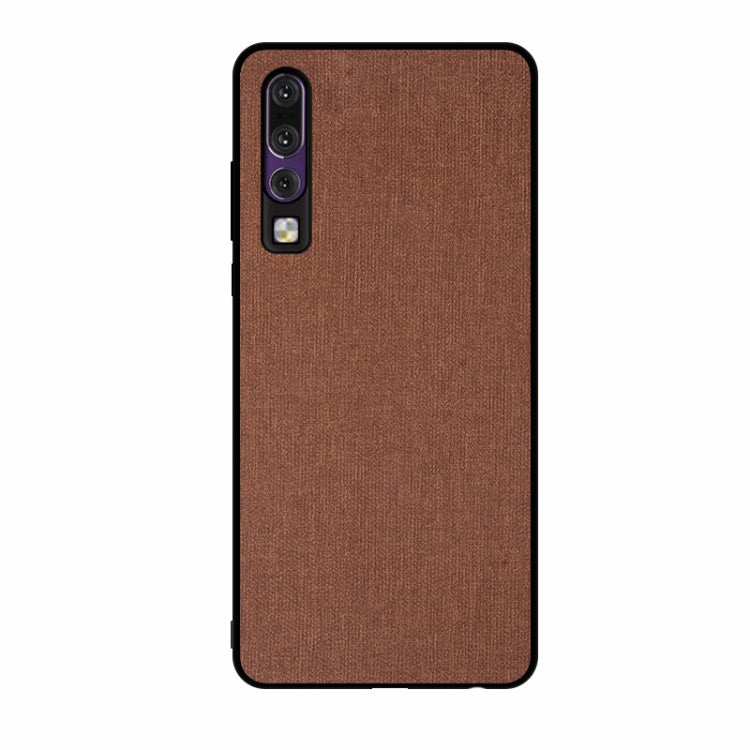 Shockproof Cloth Texture PC+ TPU Protective Case for Huawei P30 (Brown)