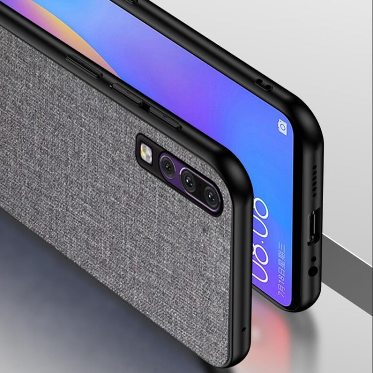 Shockproof Cloth Texture PC+ TPU Protective Case for Huawei P30 (Brown)