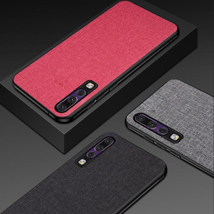 Shockproof Cloth Texture PC+ TPU Protective Case for Huawei P30 (Brown)
