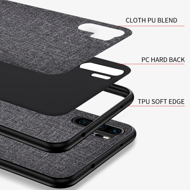 Shockproof Cloth Texture PC+ TPU Protective Case for Huawei P30 Pro (Dark Blue)