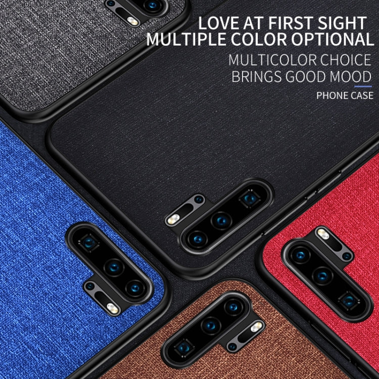 Shockproof Cloth Texture PC+ TPU Protective Case for Huawei P30 Pro (Blue)