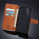 DG.MING Retro Oil Side Horizontal Flip Protective Case for Huawei P30 Pro, with Holder & Card Slots & Wallet (Red)