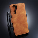 DG.MING Retro Oil Side Horizontal Flip Protective Case for Huawei P30 Pro, with Holder & Card Slots & Wallet (Brown)