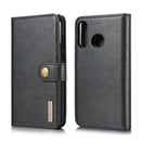 DG.MING Crazy Horse Texture Flip Detachable Magnetic Leather Case for Huawei P30 Lite, with Holder & Card Slots & Wallet (Black)