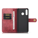 DG.MING Crazy Horse Texture Flip Detachable Magnetic Leather Case for Huawei P30 Lite, with Holder & Card Slots & Wallet (Red)