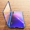For Huawei Nova 5 Ultra Slim Double Sides Magnetic Adsorption Angular Frame Tempered Glass Magnet Flip Case(Blue)