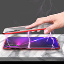 For Huawei Nova 5 Ultra Slim Double Sides Magnetic Adsorption Angular Frame Tempered Glass Magnet Flip Case(Red)