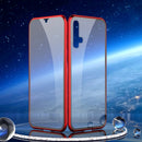 For Huawei Nova 5 Ultra Slim Double Sides Magnetic Adsorption Angular Frame Tempered Glass Magnet Flip Case(Red)