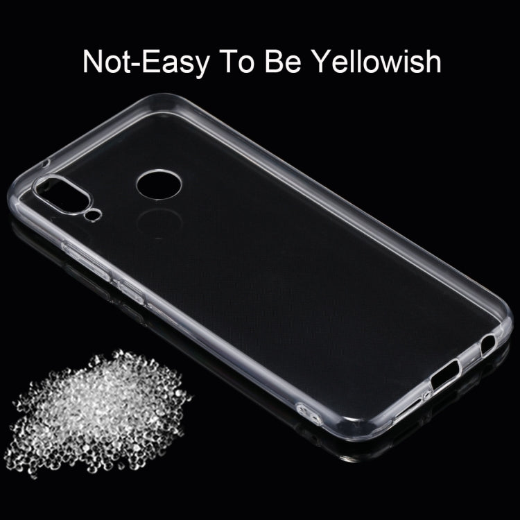 For Huawei P20 Lite 0.75mm Ultra-thin Transparent TPU Protective Back Cover Case(Transparent)