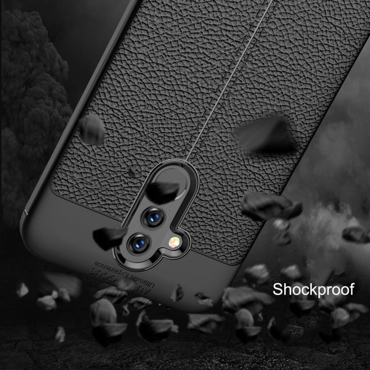 Litchi Texture TPU Shockproof Case for Huawei Mate 20 Lite (Navy Blue)
