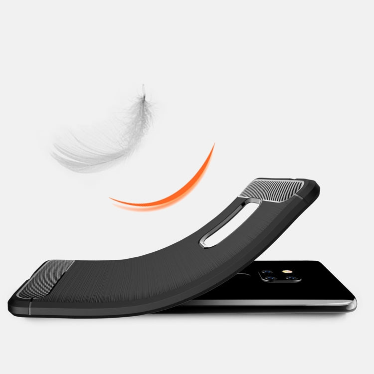 Brushed Texture Carbon Fiber Shockproof TPU Case for Huawei Mate 20 (Red)