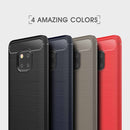 Brushed Texture Carbon Fiber Shockproof TPU Case for Huawei Mate 20 Pro (Navy Blue)