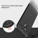 Brushed Texture Carbon Fiber Shockproof TPU Case for Huawei Mate 20 Lite (Navy Blue)