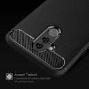Brushed Texture Carbon Fiber Shockproof TPU Case for Huawei Mate 20 Lite (Navy Blue)