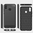 Brushed Texture Carbon Fiber Shockproof TPU Case for Huawei Honor 8X (Red)