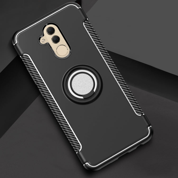Magnetic 360 Degree Rotation Ring Holder Armor Protective Case for Huawei Mate 20 Lite (Black)
