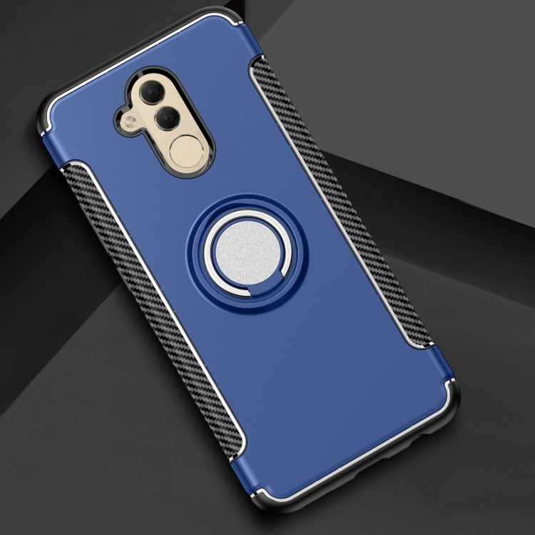 Magnetic 360 Degree Rotation Ring Holder Armor Protective Case for Huawei Mate 20 Lite (Blue)