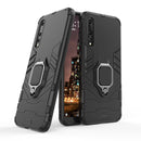PC + TPU Shockproof Protective Case for Huawei P20 Pro, with Magnetic Ring Holder (Black)