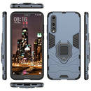 PC + TPU Shockproof Protective Case for Huawei P20 Pro, with Magnetic Ring Holder (Navy Blue)