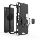 PC + TPU Shockproof Protective Case for Huawei P20 Pro, with Magnetic Ring Holder (Navy Blue)