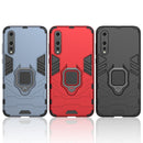 PC + TPU Shockproof Protective Case for Huawei P20 Pro, with Magnetic Ring Holder (Navy Blue)