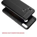 Litchi Texture TPU Shockproof Case for Huawei Nova 3 (Navy Blue)