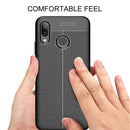Litchi Texture TPU Shockproof Case for Huawei Nova 3 (Navy Blue)