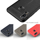 Litchi Texture TPU Shockproof Case for Huawei Nova 3 (Navy Blue)