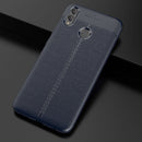 Litchi Texture TPU Shockproof Case for Huawei Honor 8X (Navy Blue)