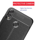 Litchi Texture TPU Shockproof Case for Huawei Honor 8X (Navy Blue)