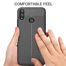 Litchi Texture TPU Shockproof Case for Huawei Honor 8X (Navy Blue)