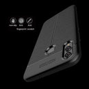 Litchi Texture TPU Shockproof Case for Huawei Honor 8X (Navy Blue)