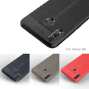 Litchi Texture TPU Shockproof Case for Huawei Honor 8X (Navy Blue)