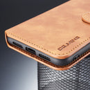 DG.MING Retro Oil Side Horizontal Flip Case for Huawei P20 Pro, with Holder & Card Slots & Wallet (Grey)