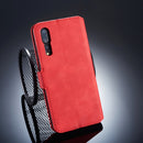 DG.MING Retro Oil Side Horizontal Flip Case for Huawei P20 Pro, with Holder & Card Slots & Wallet (Red)