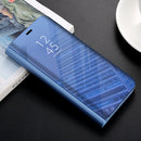 For Huawei P20 Pro PC Mirror Protective Back Cover Case with Holder (Blue)