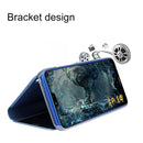 For Huawei P20 Pro PC Mirror Protective Back Cover Case with Holder (Blue)